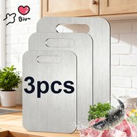 3pcs Durable Stainless Steel Cutting Board, Perfect for Kneading and Chopping At Home—a Great Birthday Gift for Women.