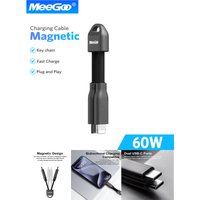MeeGoo Zinc Alloy Portable Keychain Charging Cable Type-c 60W PD Fast Charge Data Cable Adapter For Xiaomi iPhone Samsung Huawei