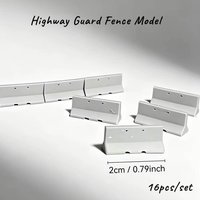 16pcs Simulation Highway Fence Roadblock HO Scale Model Guardrail DIY Sandtable Scene Accessories Railway Street View Ornament