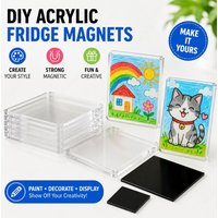 Handmade DIY Acrylic Magnetic Stickers Fridge Magnets Set Customizable Refrigerator Decorative Accessory for Home Decoration