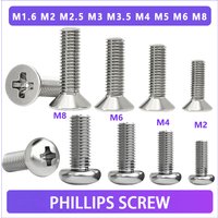 M1.6 M2 M2.5 M3 M3.5 M4 M5 M6 M8 Stainless Steel Cross Recessed Pan/Countersunk Head Screw Phillips TV Computer Furniture Bolts