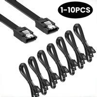 1-10PCS SATA Cable 6Gbps, sata 3 Cable, HDD ssd Data Cable, 7 pin SATA III Cable with Locking Latch for Hard Drives sata HDD/SSD