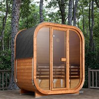 Modern Design Outdoor Solid Spruce Wood Sauna Room Red Smart Touch Pad Control Electric Heating Dry Steam