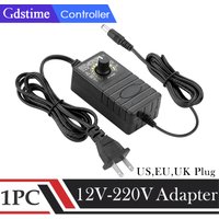 Gdstime 120MM Fan 12V Speed Controller 220V Power Adapter US EU UK Universal Household Plug for 12V Server Fan Adjustable Speed