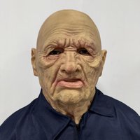 Realistic Long Neck Rubber Silicone Latex Mask for Parties Old Man Costume Accessory with Soft Touch Feel