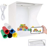 20cm Portable Folding Photobox Photography LED Light Room Photo Studio Lightbox Tent Soft Box Backdrops Photobox For DSLR Camera