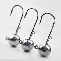 50pcs/lot Big Head Jigs Hook 2g-20g All size Round Ball Jig Head Hook Weedless Long Shank Jig Head For Soft Worm Fishing