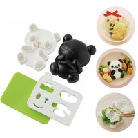 LMETJMA 4 in 1 Baby Panda Sushi Mold DIY Panda Rice Mold Plastic Sandwich Cutter Cake Bread Toast Mold Maker KC0819-1