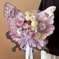 20pcs Butterfly Floral Wrapping Paper Premium Bouquet Packaging Sheets for Flower Shop Wedding Party Decoration Supplies