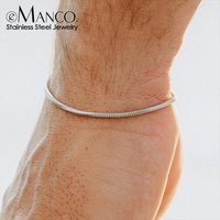 eManco 1.5MM Square chain Bracelet Men's Titanium steel Bracelet simple Simple new Jewelry Wholesale direct Marketing