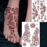 Henna Tattoo Aufkleber für Beine wasserdichte temporäre Tattoos Frauen Mehndi Design Instant Fake Tattoo für Hand Körper Hena Tattoo