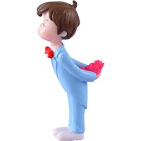 C 1Pair Of Cartoon Romantic Wedding Couple Figurines Garden Micro Landscape Pendant Diy Plastic Craft Garden Scene Decoration