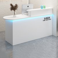 Custom Stylish Reception Desks Corner Light Bar Office Checkout Reception Desks Beauty Salon Mostrador Commercial Furniture