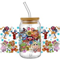Hotsale Popular The Muppet Show Kermit the Frog 16oz UV DTF 3D Transfer Sticker Decal For Glass Can Cup Craft DIY Gift Creative