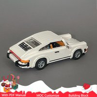 Popular 12 PCS Moc White Racing Supercar Model Sets Building Blocks Customized Model Assembly Bricks Adults Kids Christmas Gift