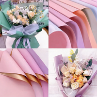{YY28} 20Pcs Two-Sided Colored Flower Wrappers 58*58cm Waterproof Bouquet Packaging DIY Gift Wrapping Decoration Paper