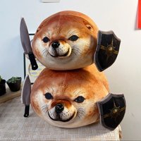 New 15/45CM What The Dog Doing Plush Pillows Funny My Knife Shield Shiba Inu Dog Abstract Plush Dolls Toy Pendant Gifts For Kids