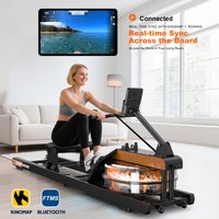 Klappbares Wasser-Rudergerät für Indoor-Heimfitness mit Bluetooth-Monitor, 160 kg maximale Belastung, Trainingsgerät