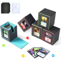 Deck Box with Commander Window Display Trading Card Storage Box Hold 100+ Double-Sleeved Cards for MTG TCG CCG Magic Sport Cards