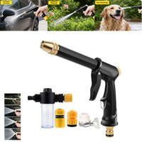 High Pressure Water Gun With Adjustable Nozzle, Foam Pot For Household Car Wash Cleaning, Garden Watering, Floor Window Cleaning