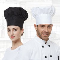 Restaurant Food Service Cook Hat Polyester-cotton Chef Kitchen Work Cap for Catering Hotel Bakery Café Household Cooking