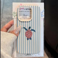 Striped Turtle Design Pattern Phone Case For iPhone 17 Air 11 13 14 12 15 16 Pro Max XS XR 7 8 Plus 16E Shockproof Bumper Cover