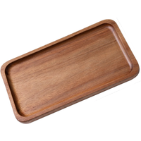 1Pc Rectangular Acacia Wood Serving Tray Japanese Style Fruit Dessert Platter For Tea Snack Display Kitchen Dining Decor