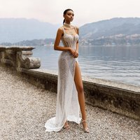 Eightree Elegant Mermaid Wedding Dresses Sexy Sweetheart Glitter High Split Bridal Dress White Evening Wedding Gowns Custom Size
