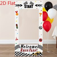 1 piece of 2D plane, racing theme polyester background, sports-themed party decoration, birthday celebration