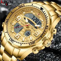 Nouveau LIGE mode montres militaires pour hommes de luxe Original sport chronographe montre Cadeau d'horloge de montre-bracelet à quartz étanche