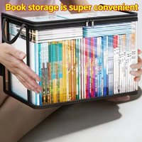Large capacity foldable storage box student dormitory classroom book storage box transparent waterproof home book box.