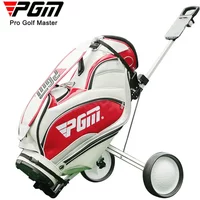 new Pgm Golf Bag Cart Aluminium Alloy Two Wheels Barrow Foldable Trolley Outdoor Golf Course Training