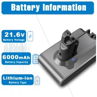 Vacuum Cleaner Replacement Rechargeable Battery Lithium 21.6V 3000mAh for Dyson V6 DC58 DC59 DC61 DC62 Animal SV03 SV07 SV09