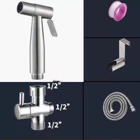 Handheld Toilet Bidet Sprayer Set Kit Stainless Steel Hand Bidet faucet for Bathroom Hand Sprayer Shower Head Self Cleaning
