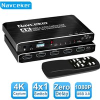 2023 4 Port 4K Video Capture Card USB 3.0 HDMI-compatible Grabber Recorder Seamless Switch for Camera Recording Live Streaming