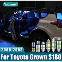 For Toyota Crown S180 2000 2001 2002 2003 2004 2005 2006 2007 2008 6PCS 12v Car LED Lights Reading Lamps Trunk Bulbs Accessories