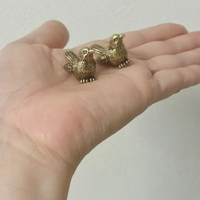 2pcs Small Brass Sparrow Ornaments, Bronze Sparrow Sculpture, Brass Bird Statue, Office Tea Set Table Home Decoration Ornaments