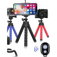 Tripods For Smartphone Camera Non-Slip Phone Holder Clip Tripod Stand With Bluetooth Remote Control For Travel Camping Selfie