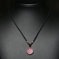 Pink Crystal Nine Tailed Little Fox Pendant with Collarbone and Hibiscus Crystal As A Female Best Friend Accessory