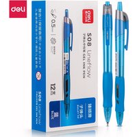 3Pcs Set deli Ballpen Retractable Gel Pens Black Blue Ink 0.5mm Ballpoint Replaceable Refills Office School Supplies Stationery