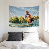 Chicken Joe 3x5Ft Wall Tapestry Flag Funny Tree Design Banner for Man Cave Dorm Room with 4 Brass Grommets