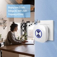 MINI Wireless Smart Doorbell Welcome Door Bell 25song Ringtones Differentiated Doorbell Mute Home Office Call Bell US EU Plug
