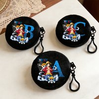 One Piece Boy Girl Coin Purse Anime Letters Print Wallet Cartoon Small Round Bags Mini Cute Headphone Storage Bag Birthday Gift
