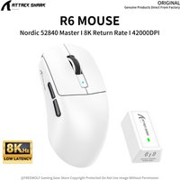 ATTACK SHARK R6 Wireless 8K Hz Gaming Mouse,Nordic 52840 MCU,PixArt PAW3950 Gaming Sensor,42000 DPI,750IPS,SUPERLIGHT 39g