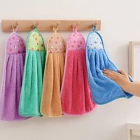 3/5/10pcs Hanging Coral Fleece Hand Bathroom Towel Wholesale Kitchen Cleaning Cloth Children's Handkerchief Absorbent Hand Towel