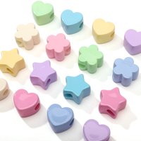 1/5Pcs Acrylic Large Hole Beads Star/Flower/Heart Beads Jewelry Making Materials for DIY Phone Chain Keychain Charms Accessories
