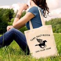 Camp Half Blood tote bag Percy Jackson Shoulder Bag Women's Canvas Bag Fun Retro Neutral Women's Canvas Shopping Bag