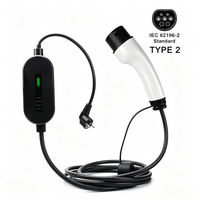 16A Portable EV Charger Type 2 IEC62196-2, Schuko Plug 3.6kW EV Charging Cable 3.5/5M for European Standard Electric Cars