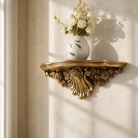 Ornate Wall Shelf Resin Decorative Wall Shelf Home Decor Vintage Scrollwork