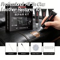 Pro Leather&Vinyl Repair Kit for Car Seats Furniture Sofa Jackets DIY Leather Scratch Crack&Tear Restorer with Color MixingTools